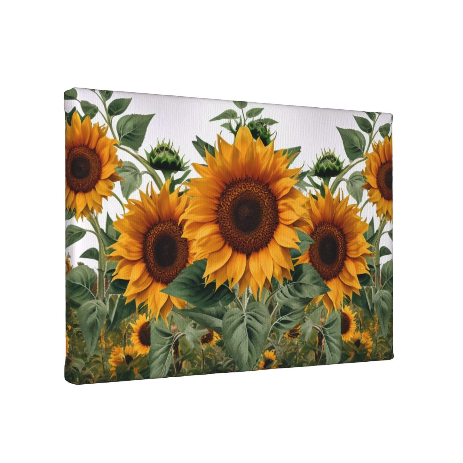 YKLJG Sunflowers Printed Wall Art Canvas Painting 30x20 CM Wooden Framed Picture Painting Artwork Prints for Bedroom Kitchen Home Office Decor