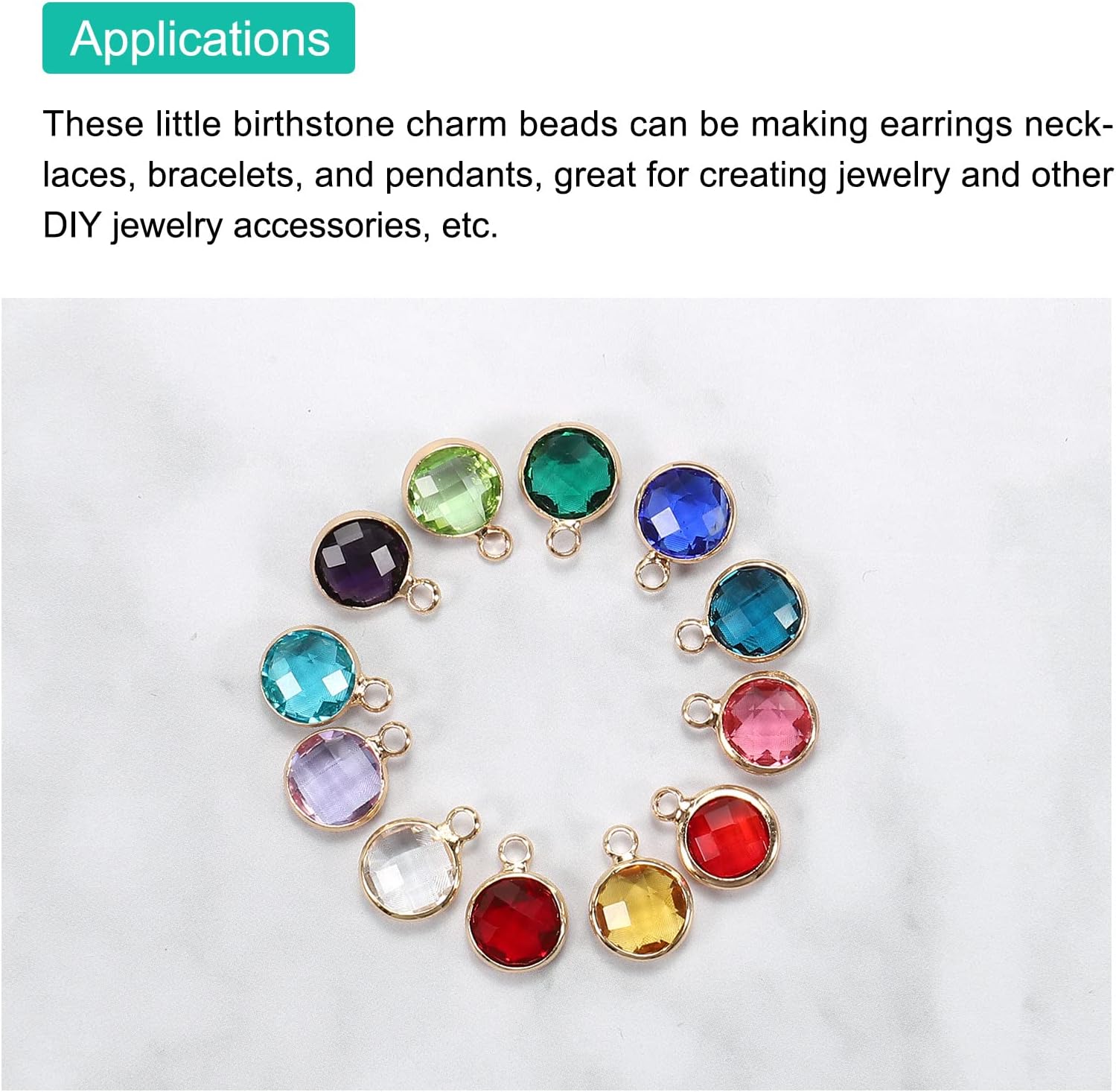 MECCANIXITY Crystal Birthstone Charm, Pendants Drop Bead, for Jewelry Making, Necklaces, Bracelets - Image 6