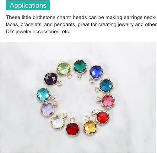 Miniatura 6 de MECCANIXITY Dije de piedra natal de cristal, colgantes, cuentas de gota, para la fabricación de joyas, pendientes