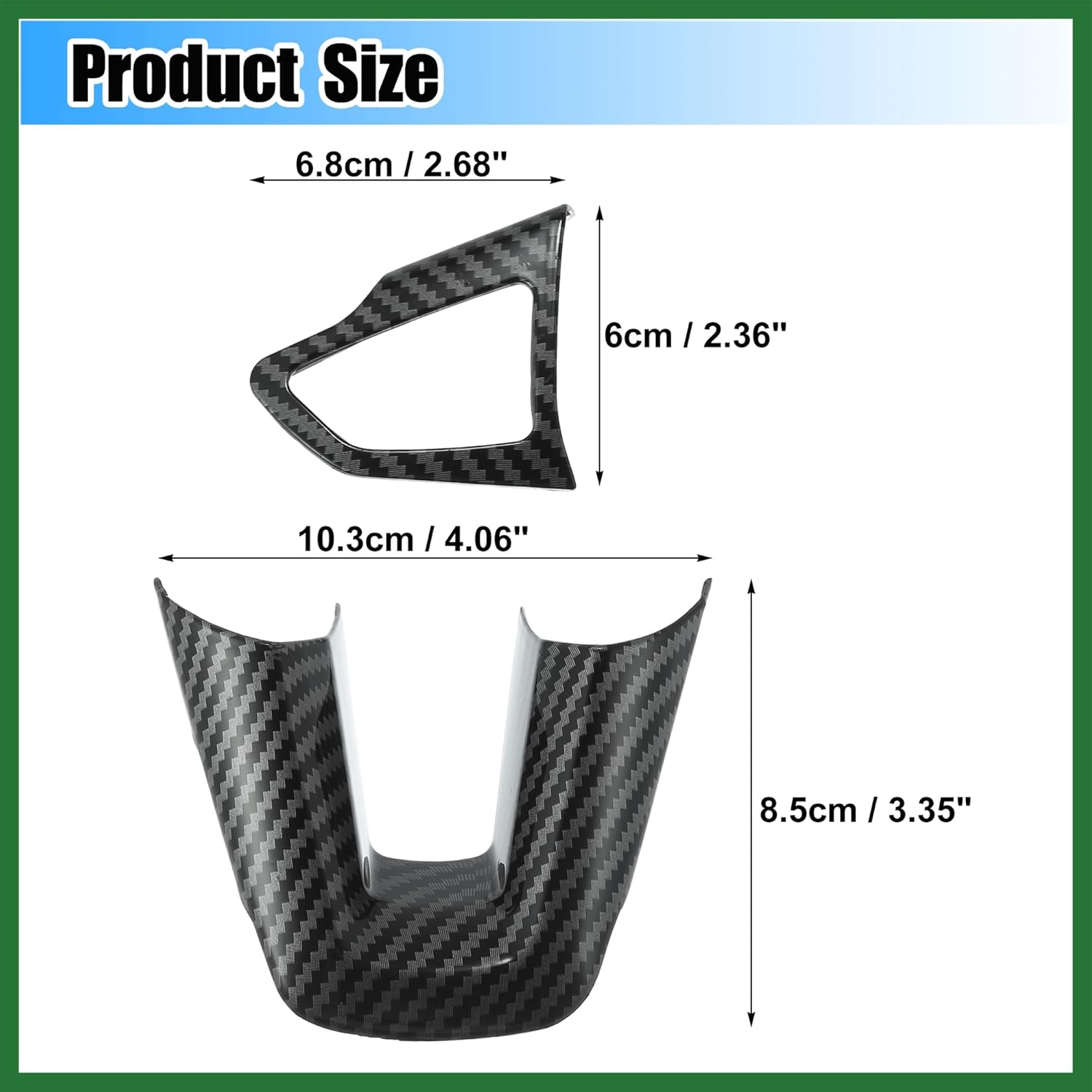 Motoforti 3pcs ABS Plastic Carbon Fiber Pattern Black Interior Steering Wheel Cover Trim Set for Ford Focus 2015-2018 for Ford Escape Kuga Inner Decoration Auto Accessories Long-lasting