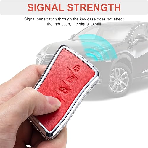 Miniatura 6 de Funda compatible con llavero Lexus con llavero de piel de cristal de protección de 360 grados para Lexus ES350 ES300h UX200 LS500 LS500H LC500