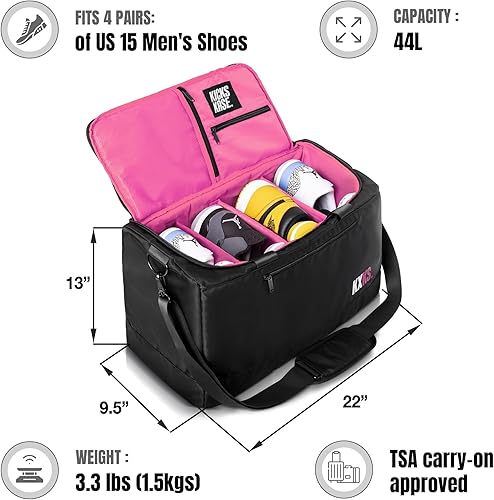 Miniatura 2 de KXKS. Kicks Kase Essential - Bolsa de viaje para zapatos, bolsa de viaje para zapatos deportivos, bolsa de deporte perfecta para gimnasio, viajes y