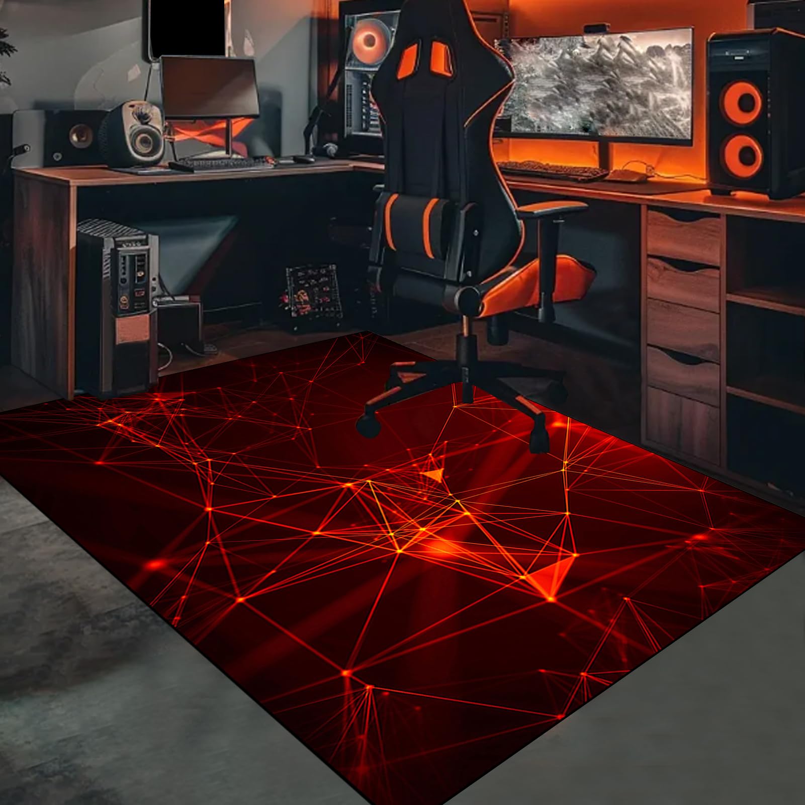 Tappetino antiscivolo per sedia da gioco, 120 x 150 cm, protezione per pavimenti duri, ideale per gaming, ufficio e casa, facile da pulire, perfetto per giocatori e professionisti