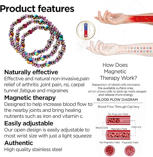 Miniatura 5 de Pulsera de cobre para hombres y mujeres, 99.9 % de cobre puro, pulsera magnética con imanes Gauss eficaces, terapia de joyería, pulsera curativa