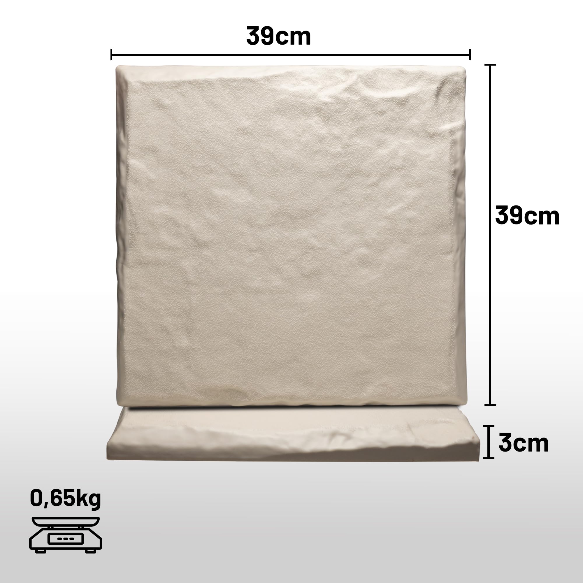 Lot de 4 pierres d'allée de jardin avec piquets - En plastique PP de qualité supérieure - 39 x 39 cm - Résistantes aux intempéries - Montage facile - Beige