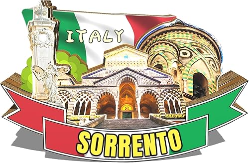 Imán de Italia Sorrento para nevera de madera 3D hitos de viaje coleccionables, decoración hecha a mano