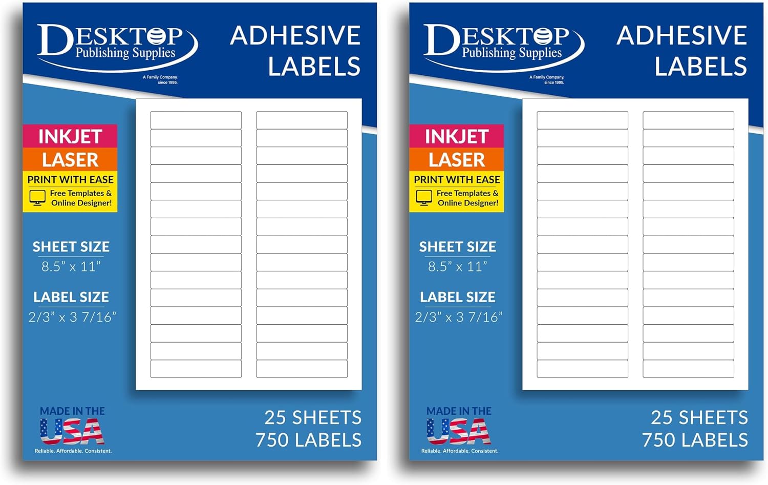 White File Folder Labels 2/3" x 3 7/16" Organization Stickers - 750 Labels image 5