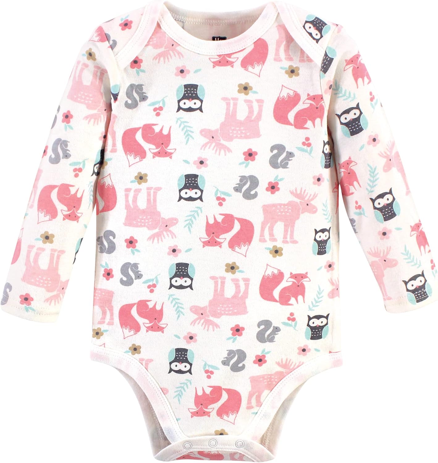 Hudson Baby Unisex Baby Cotton Long-Sleeve Bodysuits, Orest Girl,