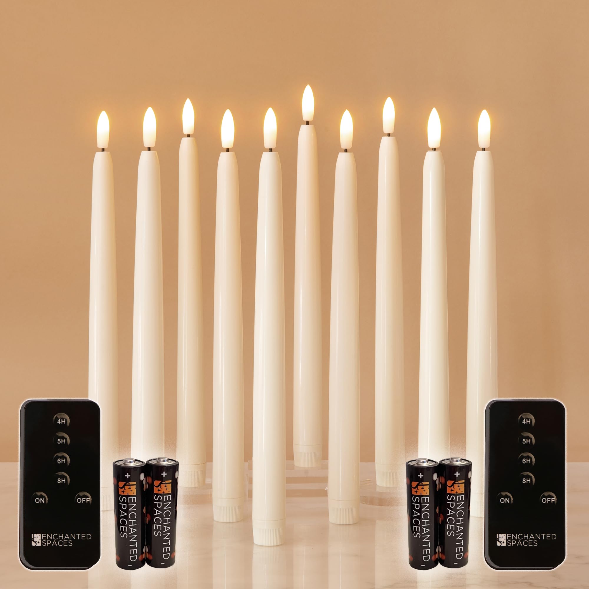 Enchanted Spaces Set Of 10 Flameless LED Ivory 10 Taper
