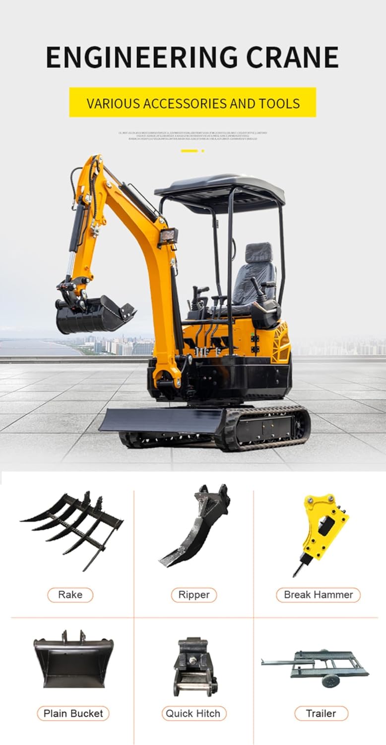 Compact Customizable 1.8 Ton Crawler Excavator for Construction Landscaping Utility Digging Garden Projects Farm Work and Trenching with Reliable Hydraulic Power and Easy Maneuverability