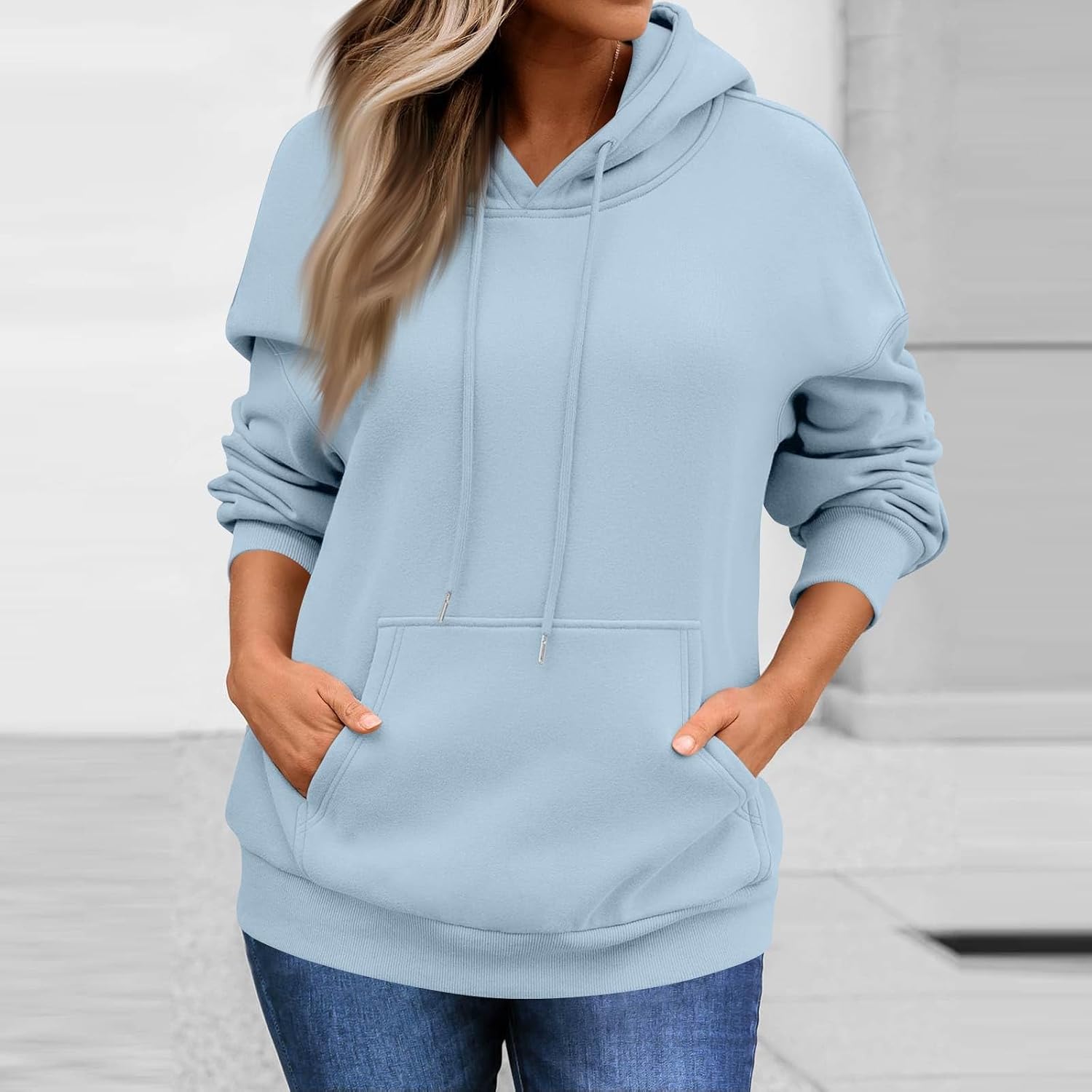 Women's Oversized Hoodies, Long Sleeve Casual Sweatshirts Fall Winter Pullover with Pocket, S-2XL