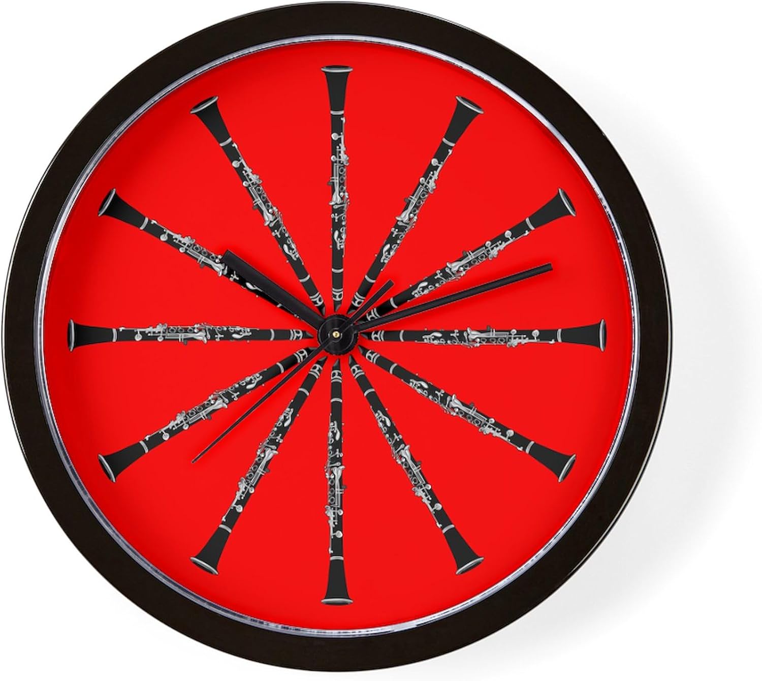 CafePress Clarinet Red 10" Wall Clock for Livingroom, Kitchen, or Office