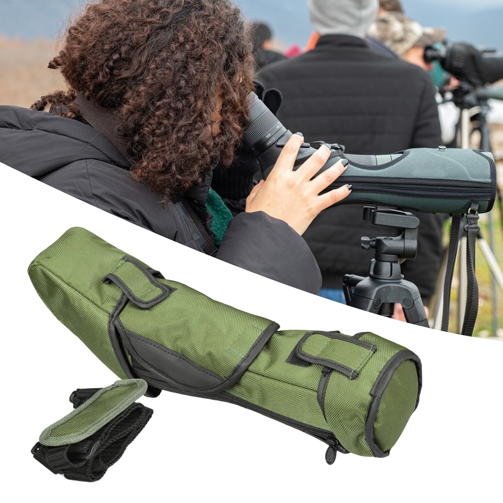 Generisch Étui de rangement télescopique pour longue-vue, sac de voyage télescopique polyvalent en nylon avec bandoulière réglable, Calibre 80 mm, Voir description, Voir description