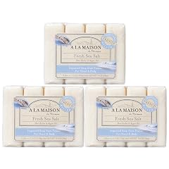 A LA MAISON Fresh Sea Salt Bar Soap - Uses Hand and Body Triple Milled Essential Oils Biodegradable