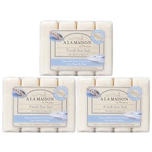 A LA MAISON Fresh Sea Salt Bar Soap - Uses Hand and Body Triple Milled Essential Oils Biodegradable