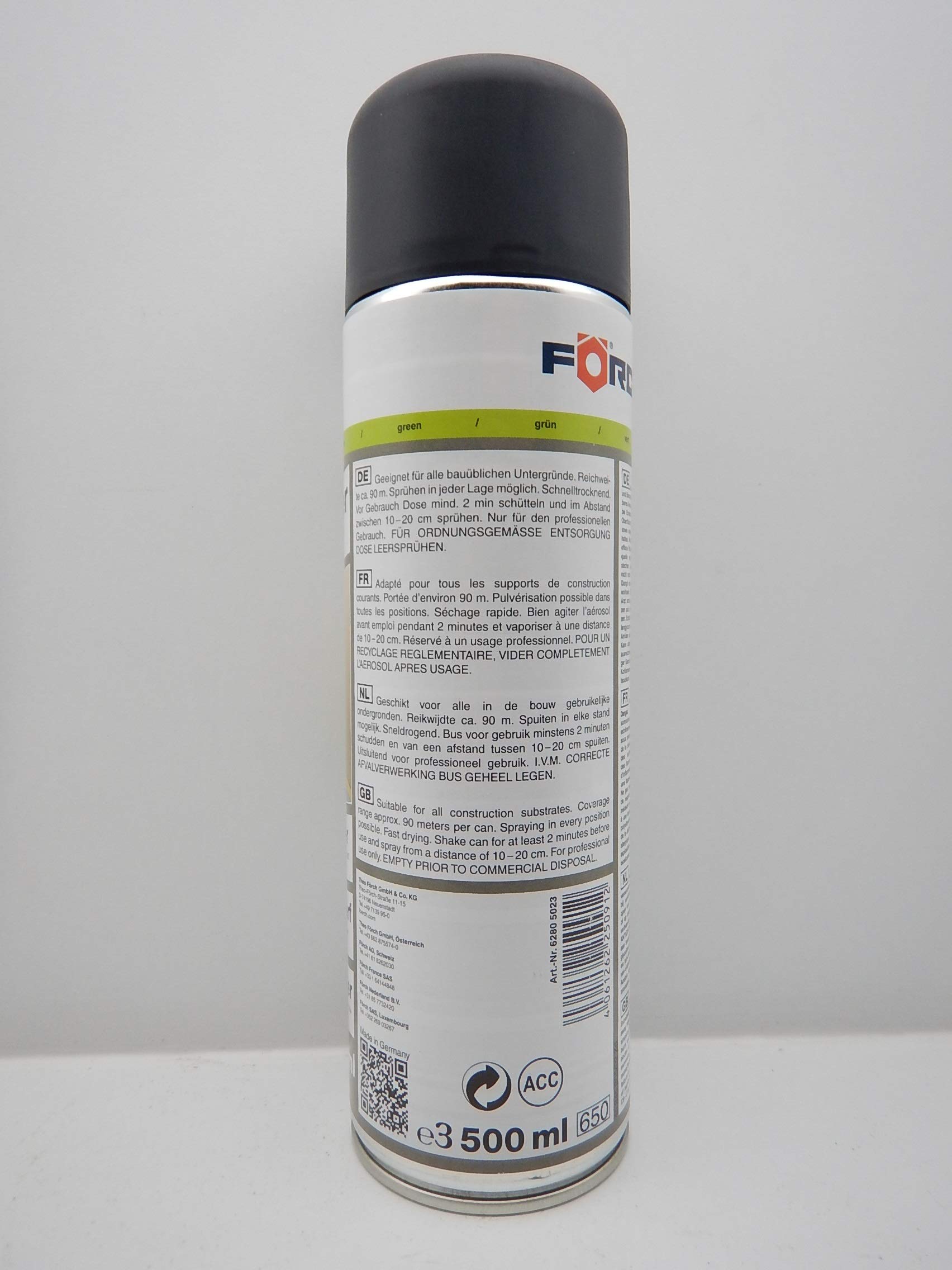 MARKIERUNGSFARBE MARKIERUNG FARBE SPRAY GRÜN NEON L297 ÜBERKOPFVENTIL 500ML (6)