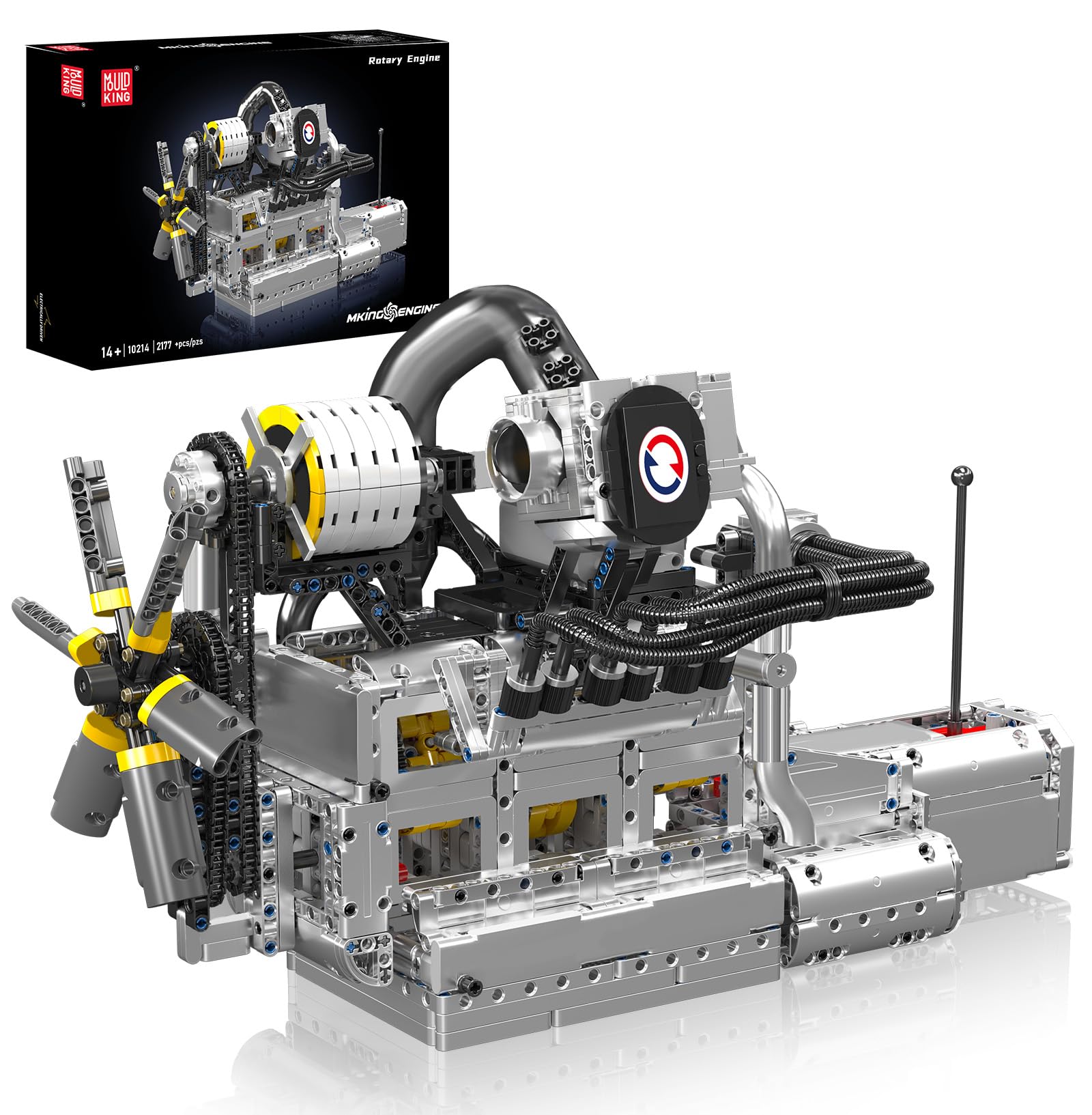 Mould King 10214 Technik Rotormotor Modell, Groß Motor-Bausatz für Erwachsene, 2177 Teile STEM Klemmbausteine Bauset