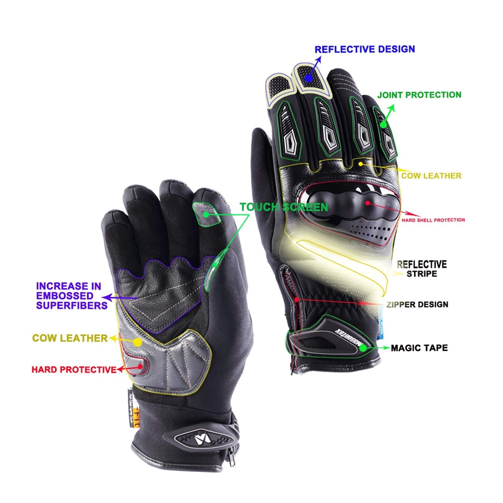 Guanti da ciclismo invernali guanti da moto termici impermeabili uomo donna outdoor antivento caldo moto touchscreen guanti da equitazione guanti da bici