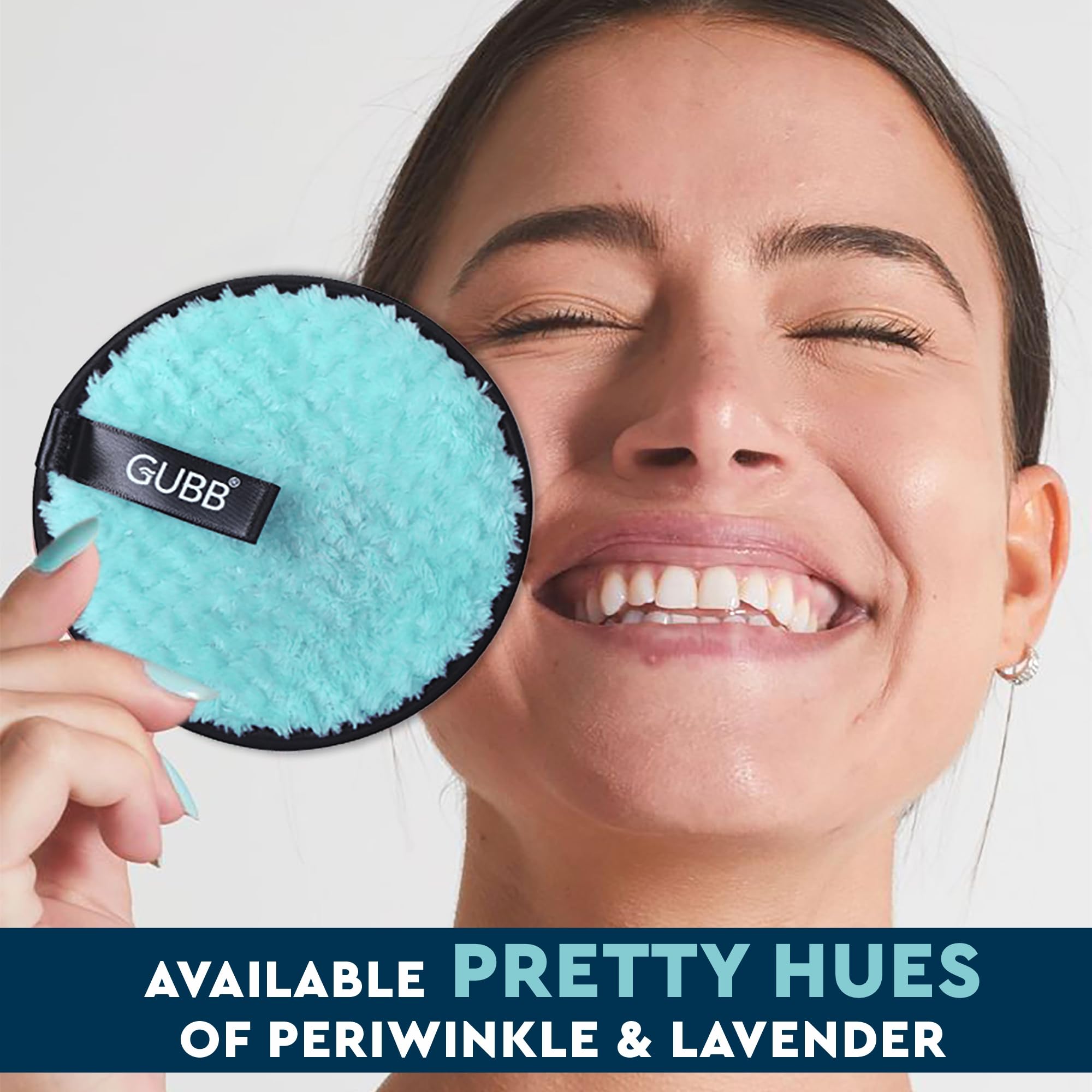 GUBB Makeup Remover Pads | Soft Round Facial Cleansing Pad Towels | Double-Sided and Washable Make Up Removers | Microfiber Sponge Pads for Deep Cleansing Facial Make-up | Safe for oily, dry or sensitive skin | Pack of 2 (Purple & Pink) 3