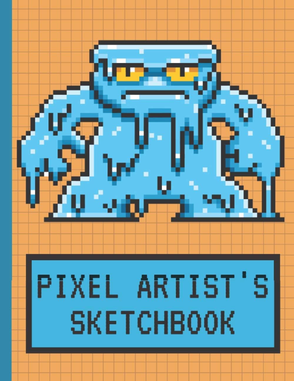 Pixel Artist's Sketchbook: Pixel Art Graph paper | Drawing Blank Notebook | 1/8 Squares Grid Paper Note | Ice Monster | Gift For Pixel Artist, Boys & Girls Gamers, Game Developers