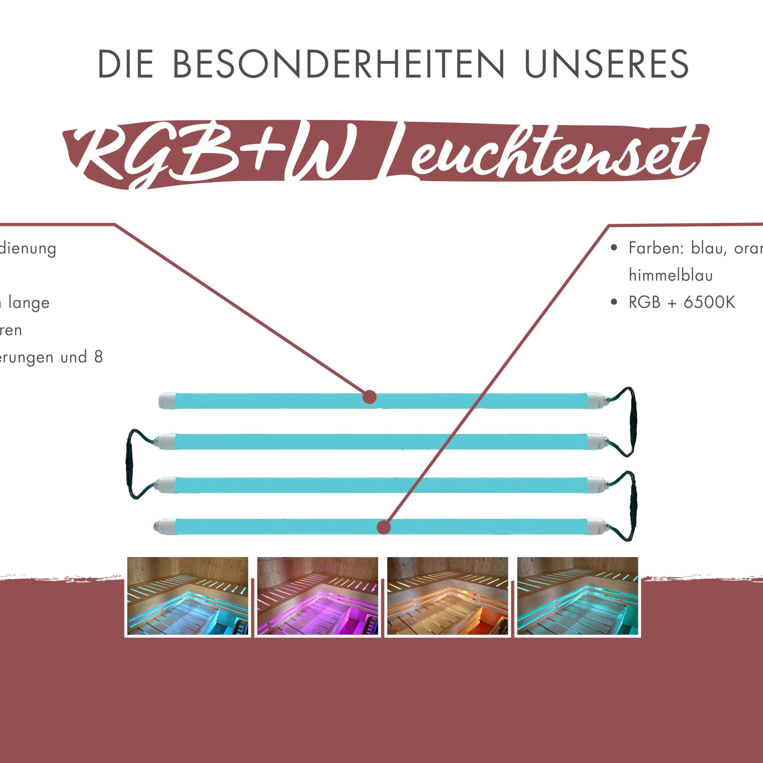 Karibu Leuchtenset für Saunabank-Unterbeleuchtung