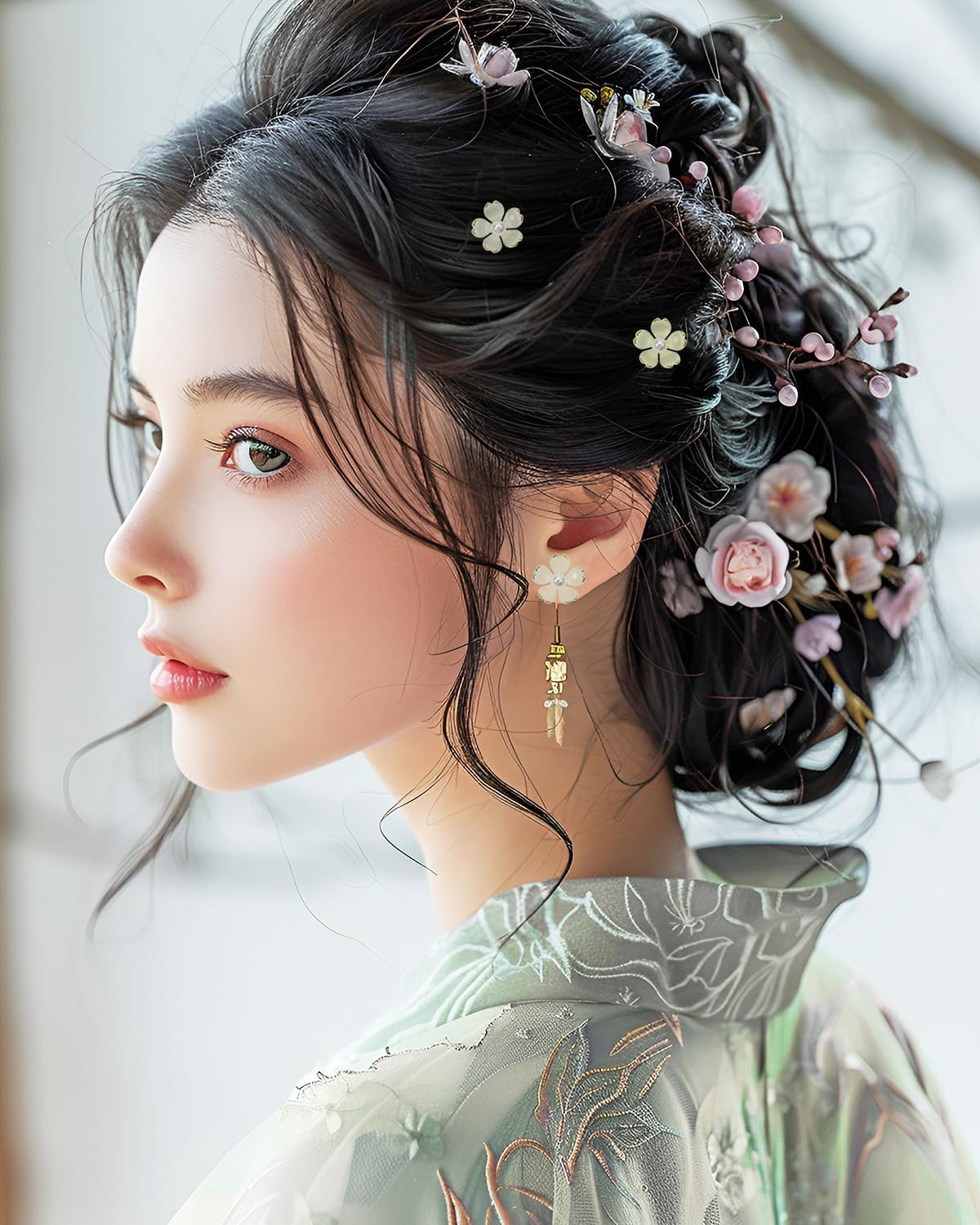 Tupalizy 100PCS Small Flower Beads Cherry Blossom Decor Acrylic Floral Spacer Beads Gold Plated Charms for Bracelets Jewelry Making Necklaces Earrings Keychain Art Crafts Projects Gifts (Yellow) - Image 6