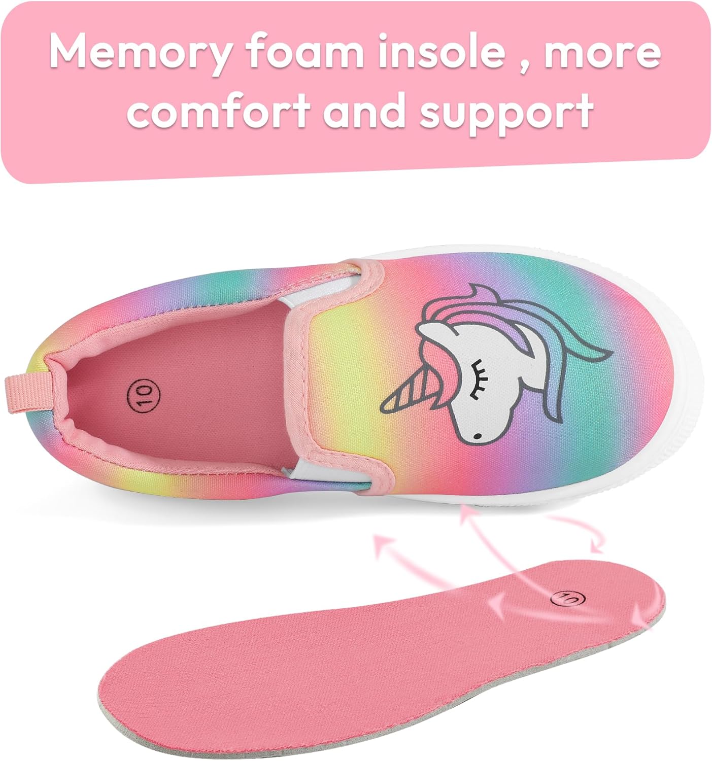 K KomForme Toddler Girls Boys Shoes Little Kids Slip on Canvas Sneakers for Running/Walking - Image 6