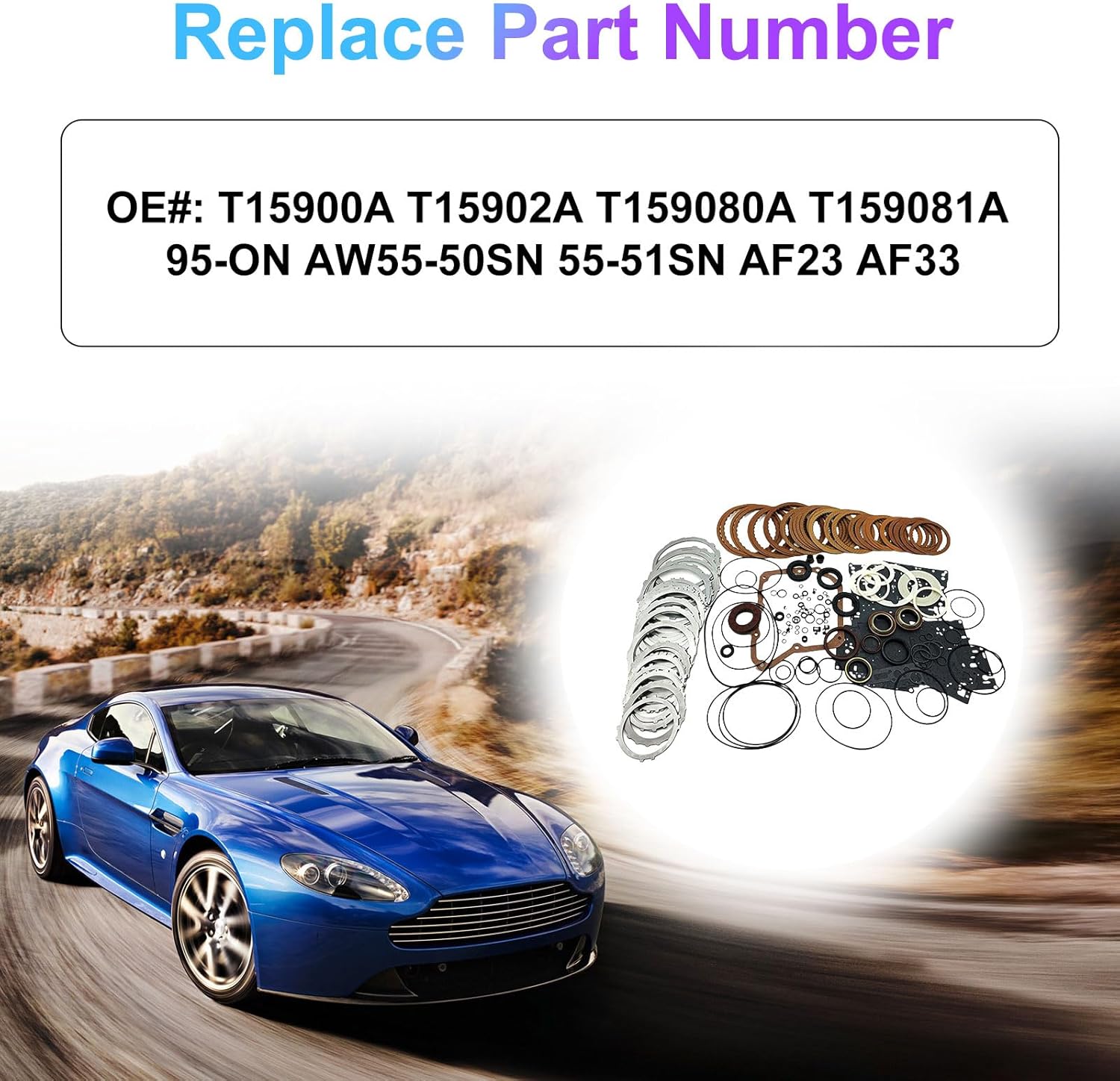 AW55-50SN 55-51SN Transmission Master Rebuild Kit Fits for Chevy Equinox, for Nissan Altima, for Pontiac Torrent, for Volvo C70 S40 S60 Replace OE AW55-50SN 55-51SN AF23 AF33