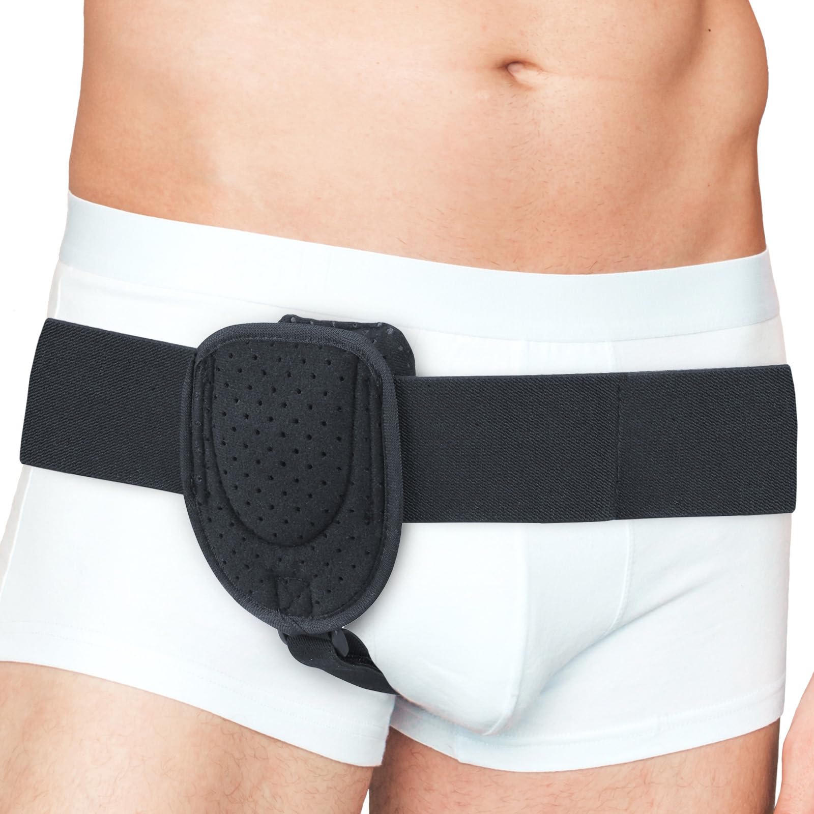 Adamson H2: Hernia Belts for Men - Adjustable Inguinal Hernia Belt Left or Right Side - Groin Compression Wrap with Adjustable Waist Strap - Univeral