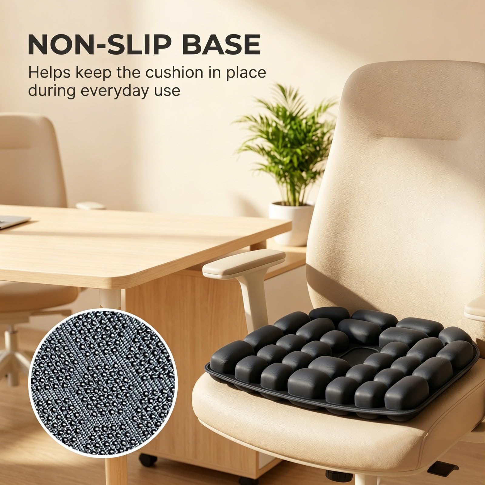 Cojín Hinchable 3D, Cojín Ortopédico para Silla de Oficina Coche Silla de Ruedas, Alivio de Presión Cojín Cóccix para Vuelos Largos Viajes, TPU Transpirable