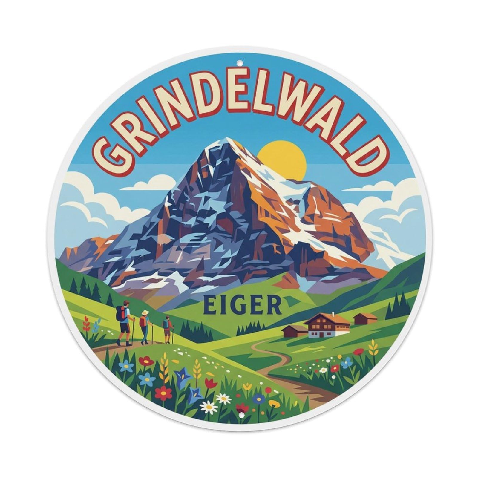 Metal Tin Sign Switzerland Retro Travel Grindelwald