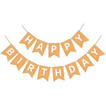 Amazon.co.jp: Hooqict オレンジ Happy Birthday バナー 誕生日サイン
