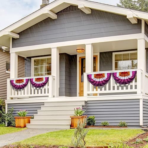 Miniatura 8 de Probsin 4 unidades de bandera plisada de abanico de orgullo transgénero de 1.5 x 3 pies, decoración gay, suministros de fiesta, decoración de pared