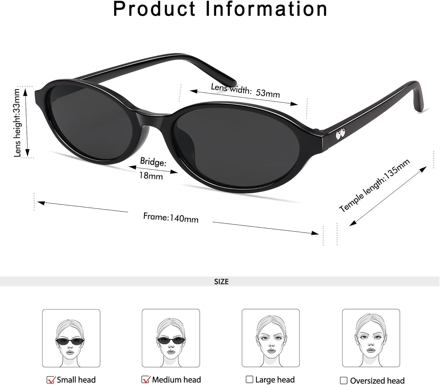 Retro Small Oval Cat Eye Sunglasses for Women 90s Sunnies Lightweight Narrow Shades Trendy Sun Glasses AP3735 - Image 4