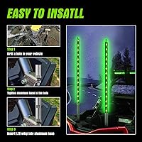 Vista 5 de BESTZHEYU Luz de látigo LED de 0.9M para camión, antena de luz LED de látigo de 3 pies para ATV UTV RZR Polaris Off-Road Duna de arena Buggy 4x4, 1