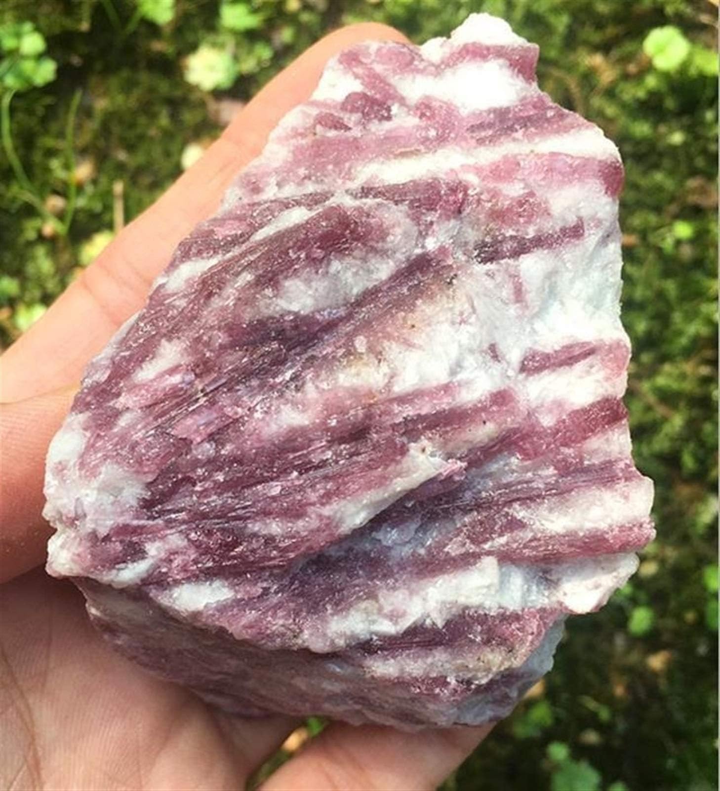aegtAegt Pink Tourmaline Red Tourmaline Watermelon Rough Stones Specimen Crystals (Size : 130 160g)