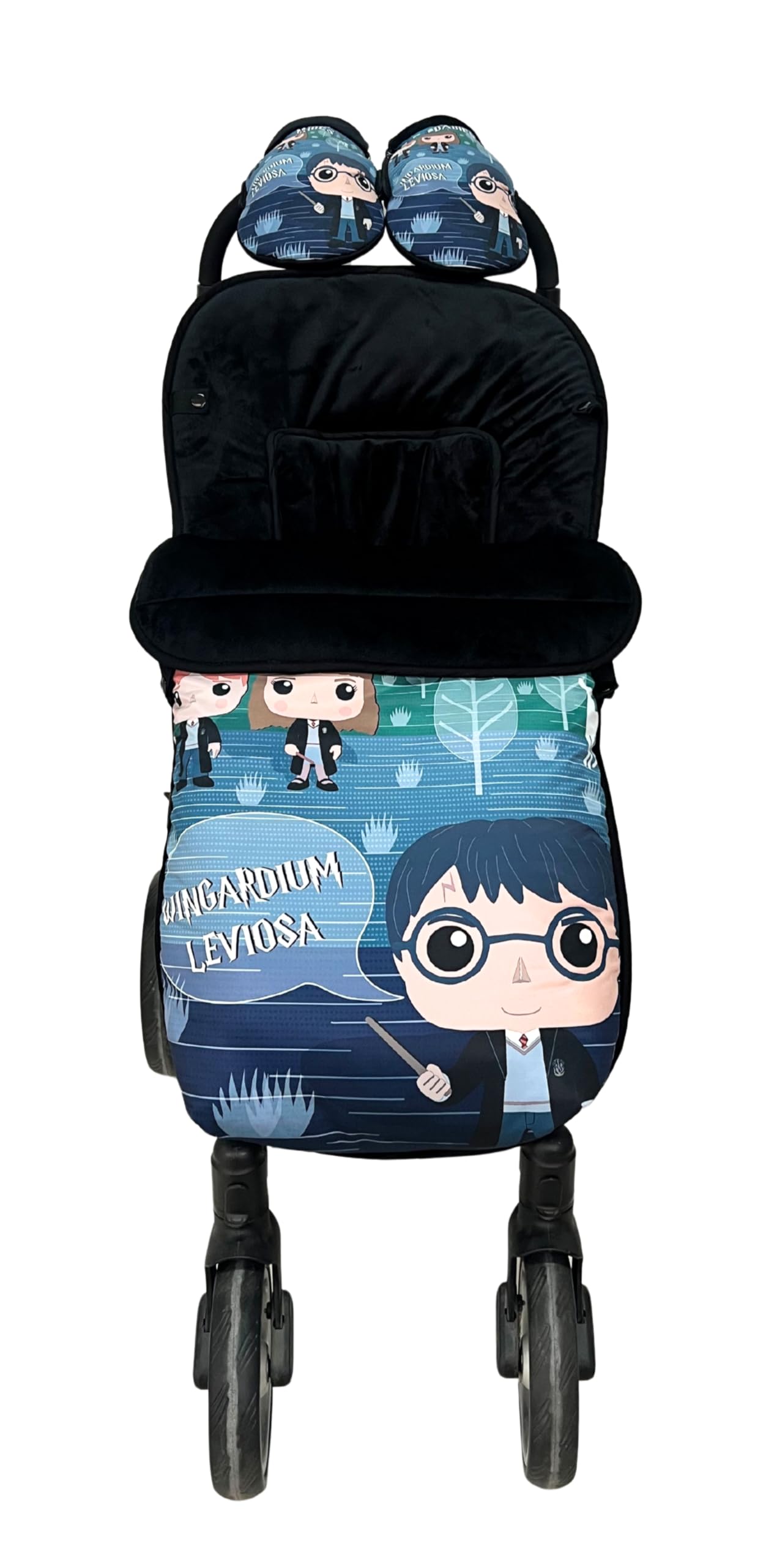 Conjunto de saco más manoplas para silla de paseo universal, saco bebe invierno más manoplas con polar extrasuave, saco carro bebé impermeable, desmontable, doble apertura, resistente hasta -15 grados