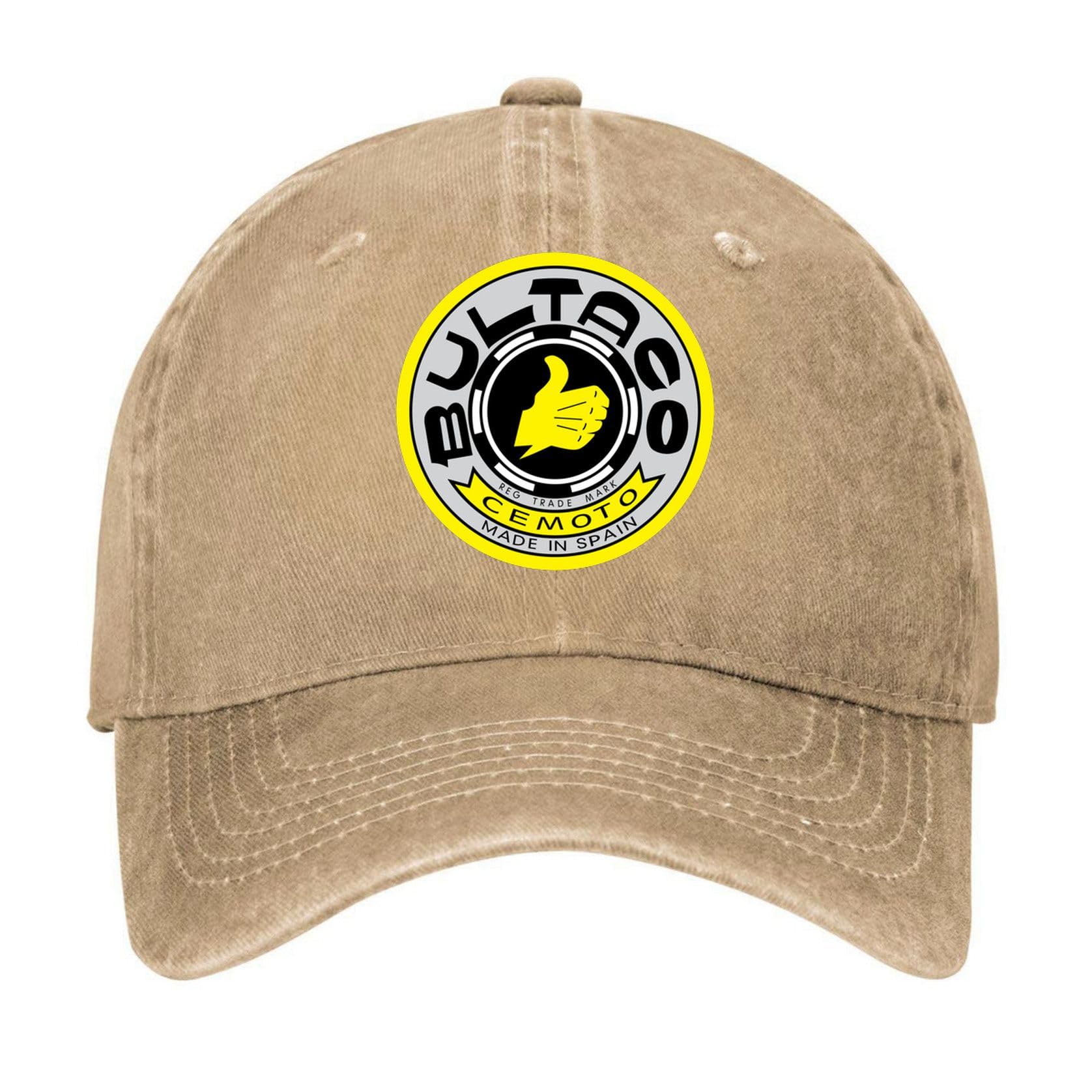 luuchrzz Bultaco Cemoto Motorcycle Logo Natural Vintage Washed Cotton Blank Baseball Cap Adjustable Dad Hat for Men Women