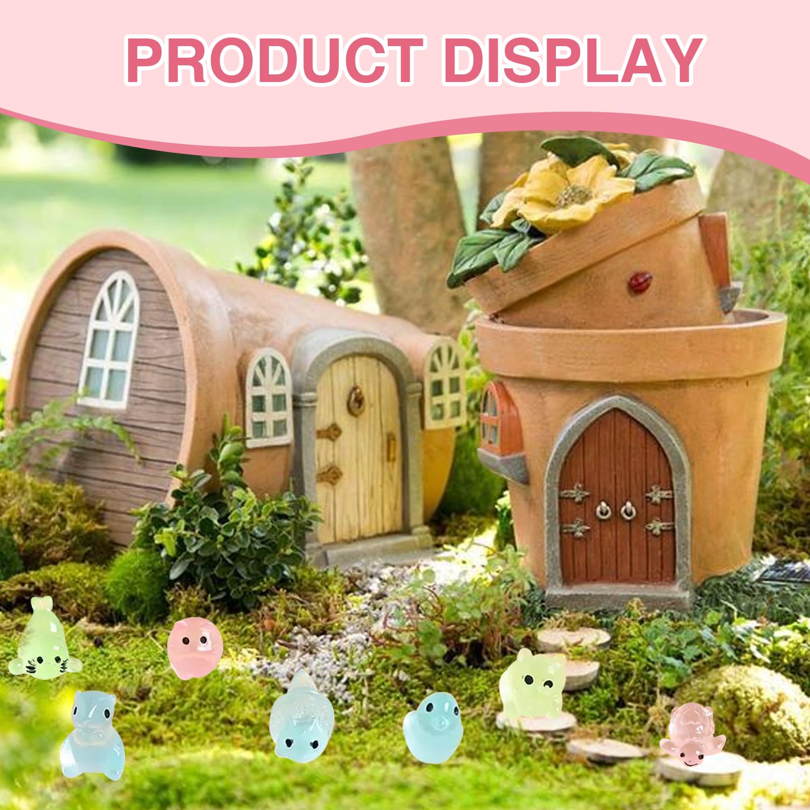FunnAura 50 Pcs Mini Resin Animals Mixed, Luminous Multi-styles Tiny Resin Animals for Micro Landscape & Dollhouse Decoration - Image 4