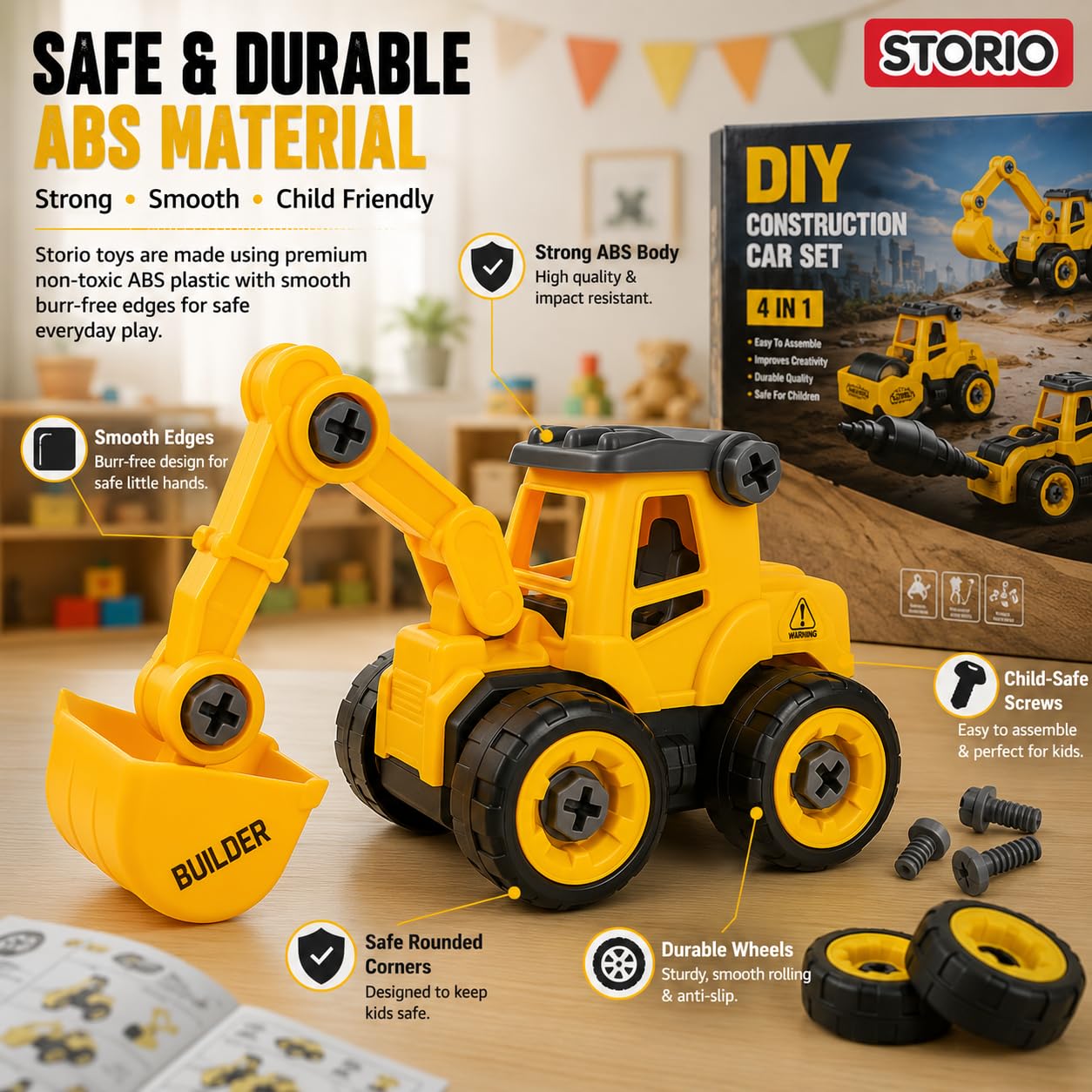 Storio DIY Excavator Set - Build Your Own Construction Truck! -5 Storio DIY Excavator Set - Build Your Own Construction Truck! -5