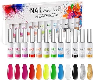 12 Color Gel Nail Polish Liner Set Suitable for Creative Nail Design and Professional Nail Art Gel Liner for Stylish Nails