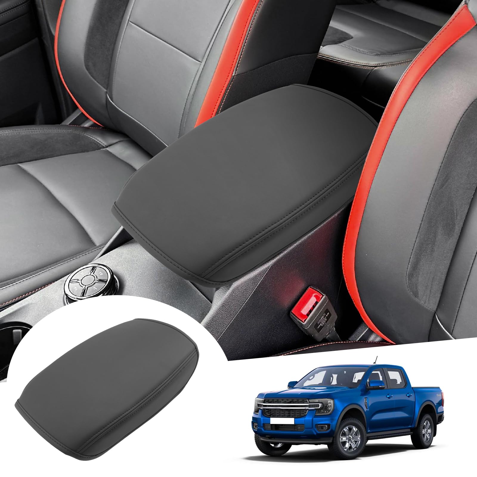 Housse D'Accoudoir Central PU Premium Pour Ford Ranger T9 2023-2025 (Frein Électronique) - Protection & Confort