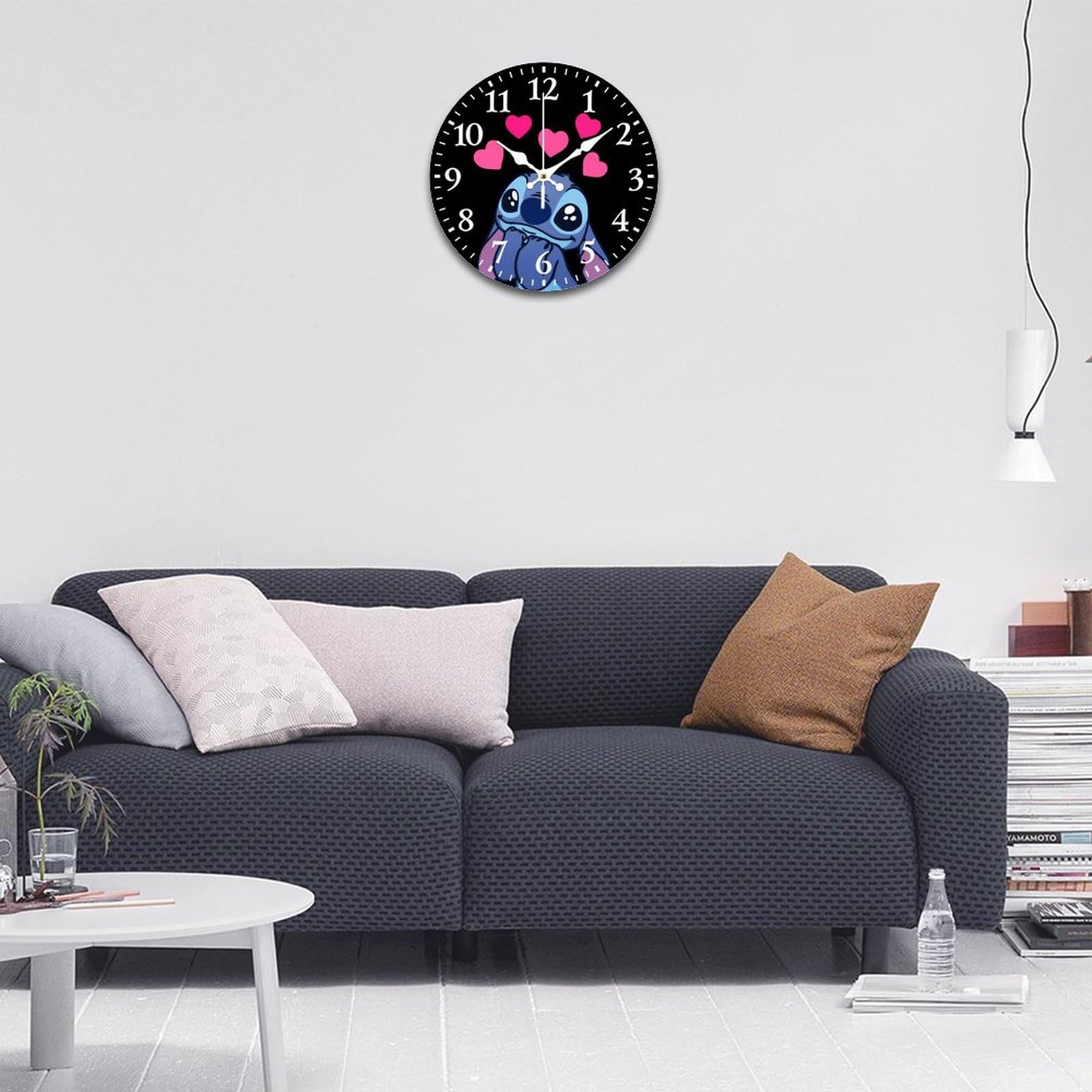 Amazon.co.jp: スティッチ 掛け時計 PVC壁掛け時計 静音 連続秒針