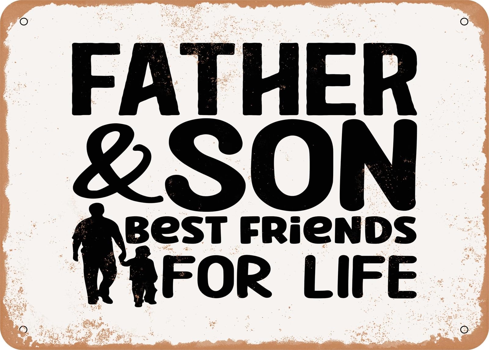 Miaomansenstore Metal Sign - Father And Son Best Friends For Life - Vintage Look Sign Home Decor