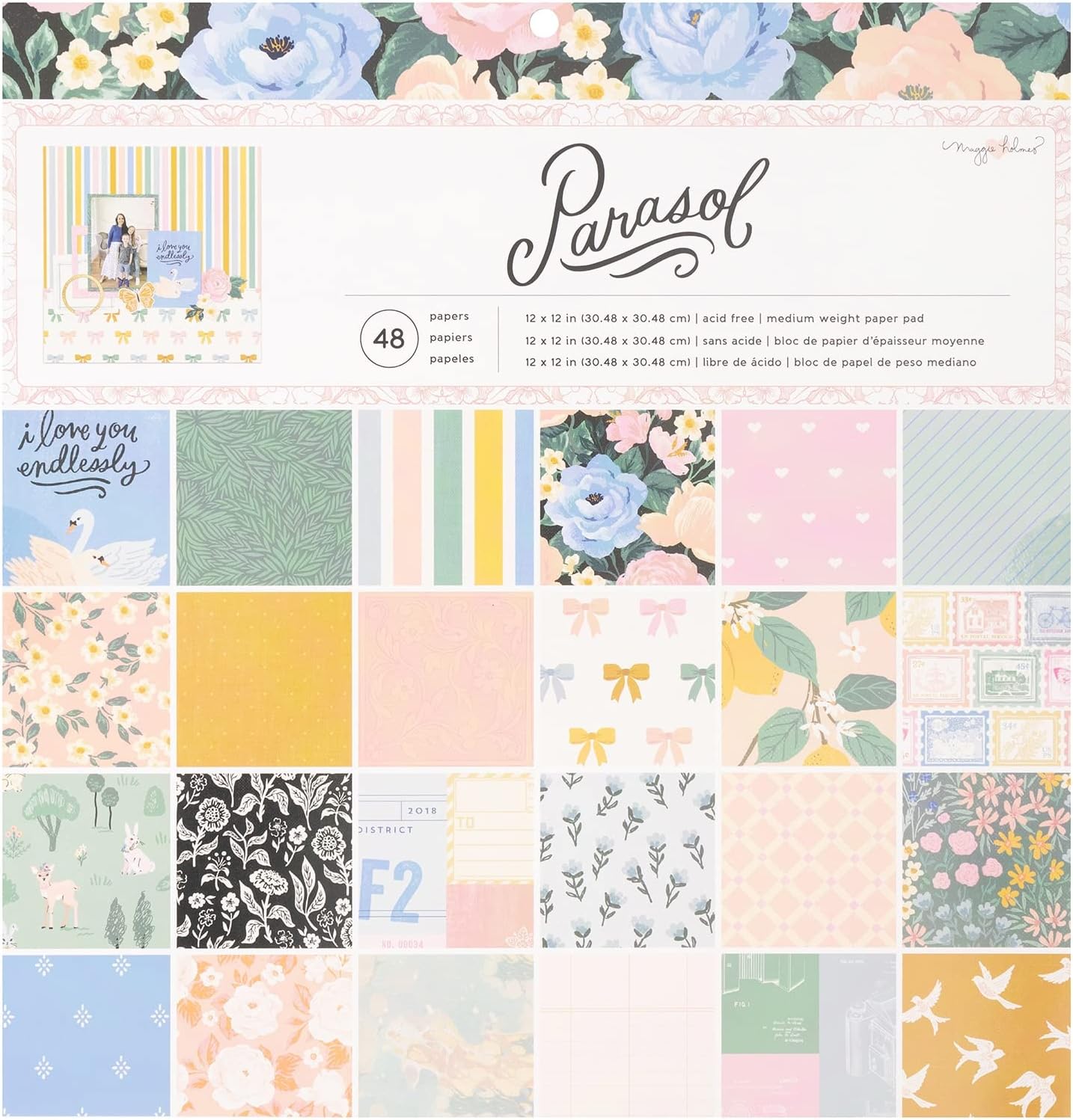 AMERICAN CRAFTS Paper 12X12 PAD, Maggie Holmes Parasol