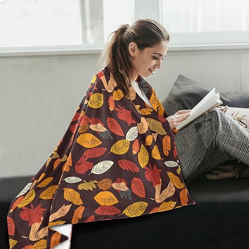 Miniatura 6 de Autumn Leaves Illustration Ultra-Soft Plush Blanket, Cozy All Season Use Throw Blanket Adults Kids Sofa Bedroom Travel Throws 60x90 Inches Bed