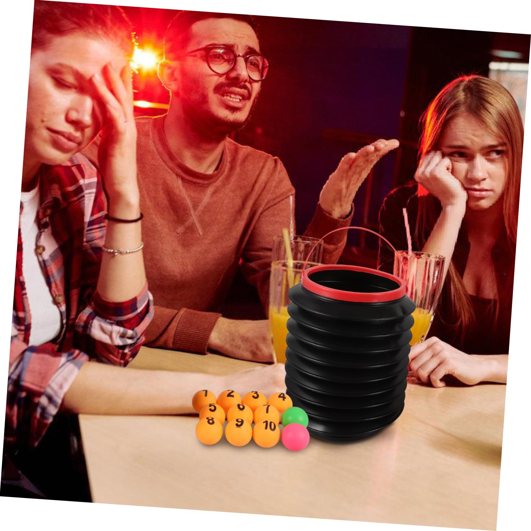 TOYANDONA Lotteriebällen für Unterhaltsame Verlosungen Gelbe Raffle Bälle mit Robustem Eimer für Partys und Veranstaltungen