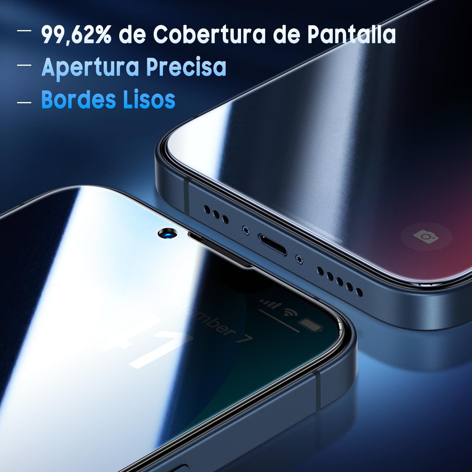 Uyiton Protección visual para iPhone 13/13 Pro para cristal blindado, 2 unidades, dureza 9H, protector de pantalla con plantilla, protección de privacidad de 30°, protección completa antiespía