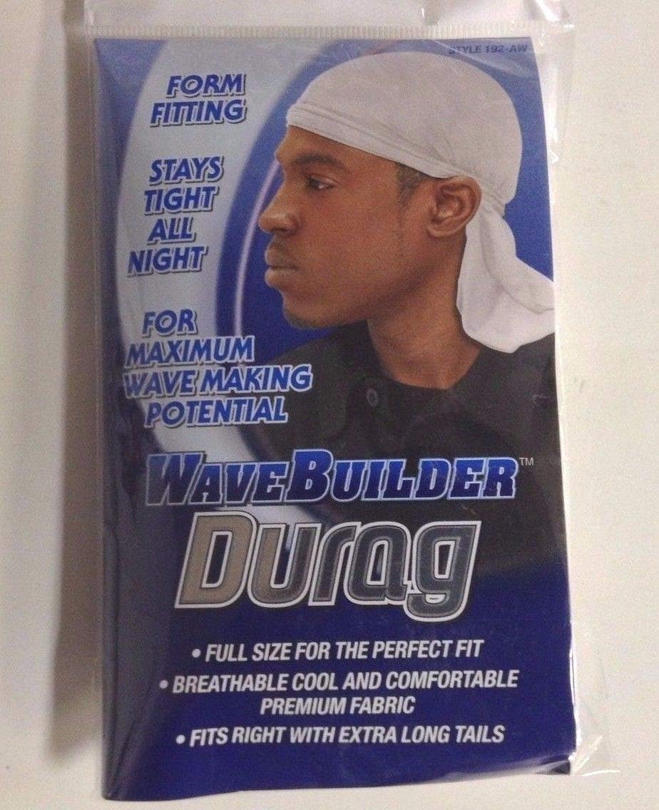 Wave Builder Du-Rag with Long Tie - Black, Stays tight all night, perfect fit, premium fabric, breathable material, form fitting, full size