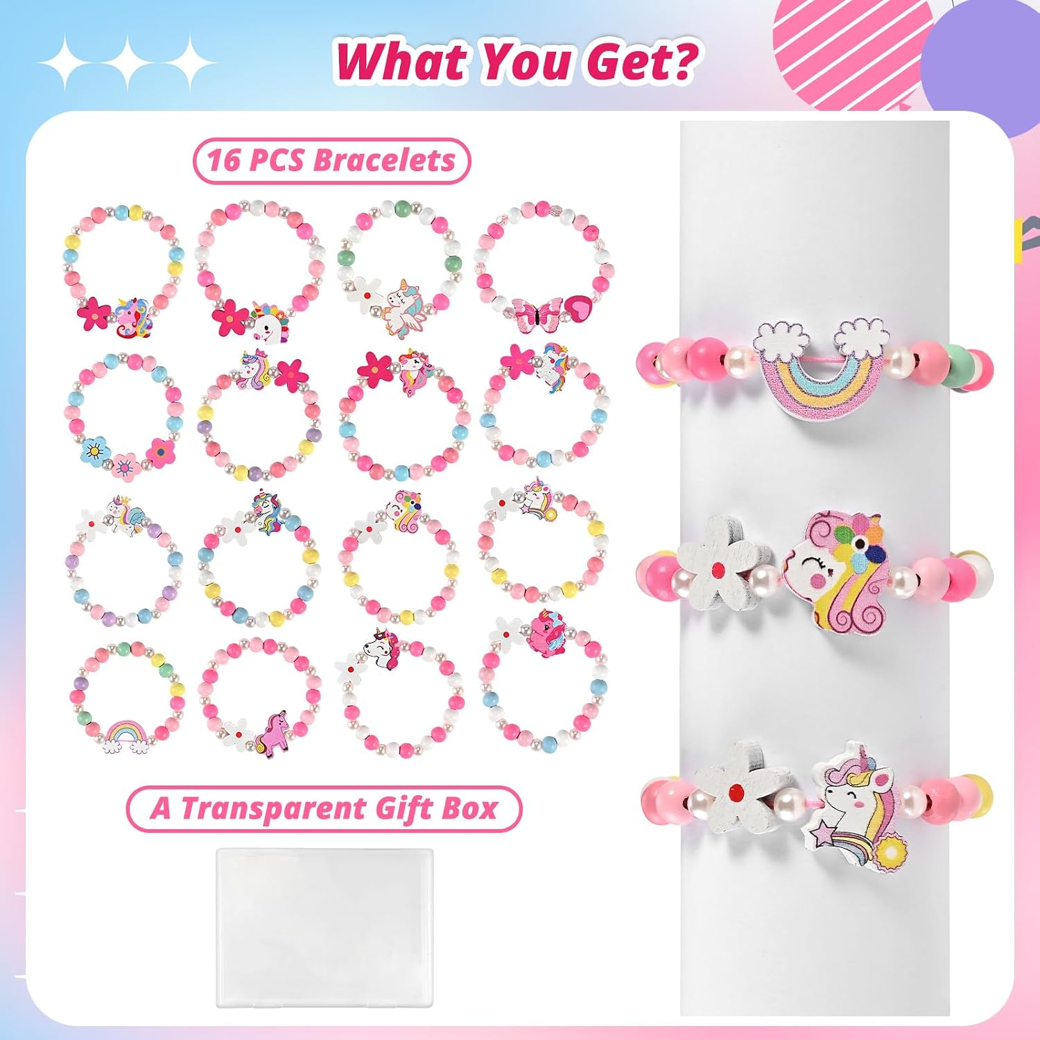 Faburo Kids Jewelry Girls Unicorn Bracelets